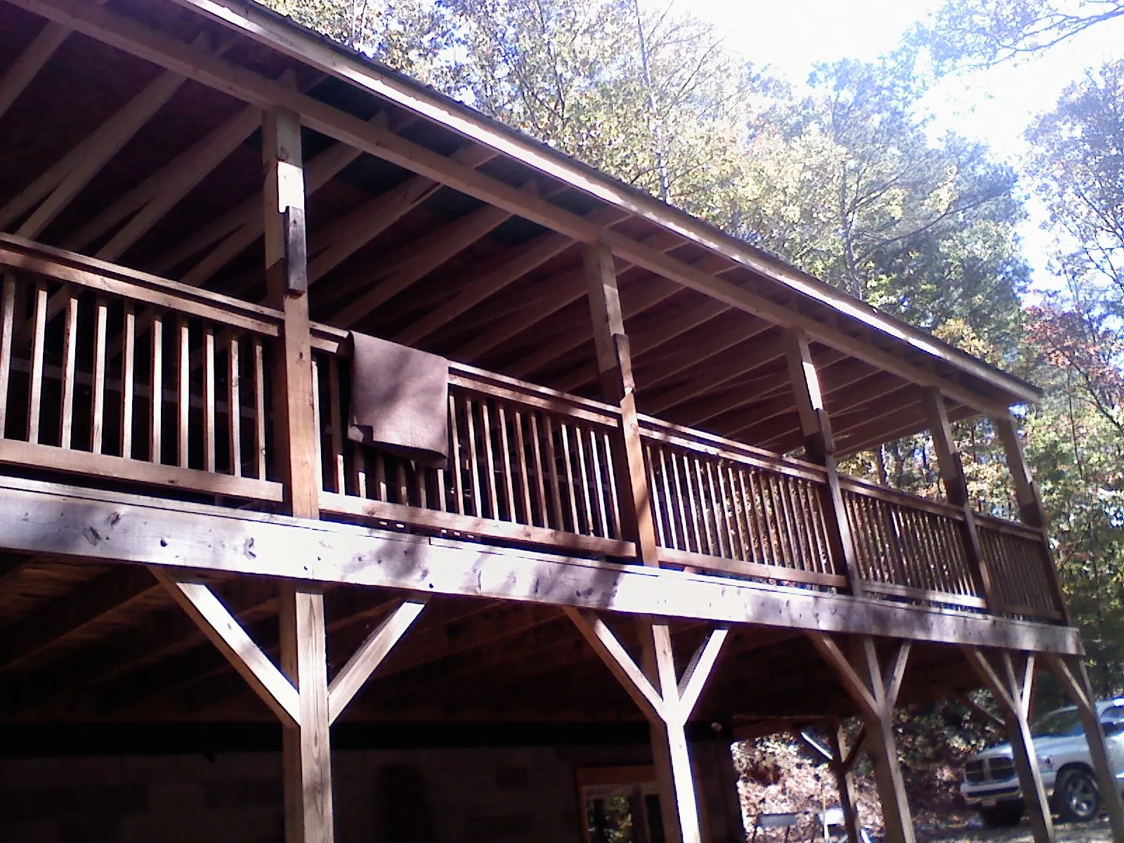 Timber framing under a new elevated porch and deck — Roof Leak Repair in Gretna by Roofing Brothers